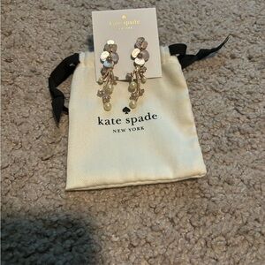 Kate Spade disco pansy rose gold flower earrings